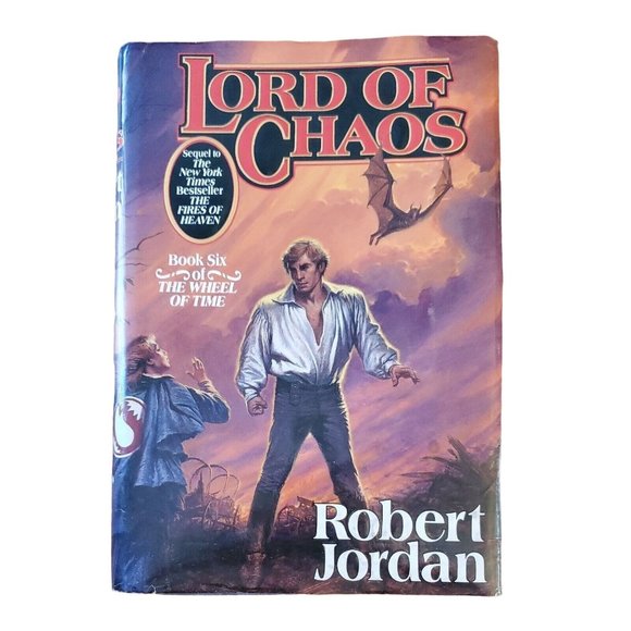 1ST PRINT! Wheel Of Time #6 Lord of Chaos Robert Jordan HCDJ - Picture 1 of 11